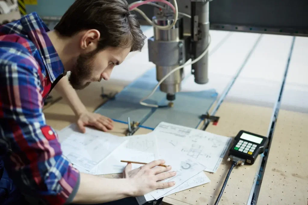 Hombre trabajando en las funcionalidades del escaneo 3D