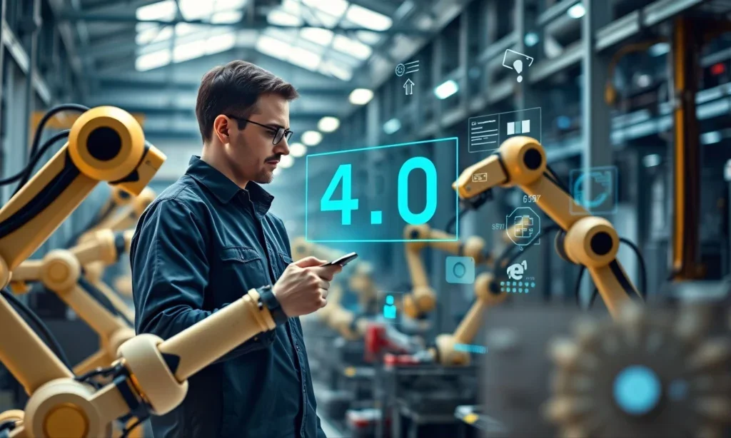 Imagen en representación de la Industria 4.0, fundamental para una cadena de suministro con soluciones 3d.