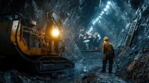 Minero dentro de una cueva, uso de ingeniería inversa en la minería.