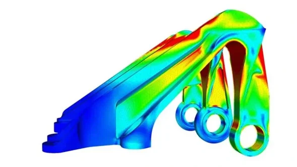 Pieza con Simulación FEA.